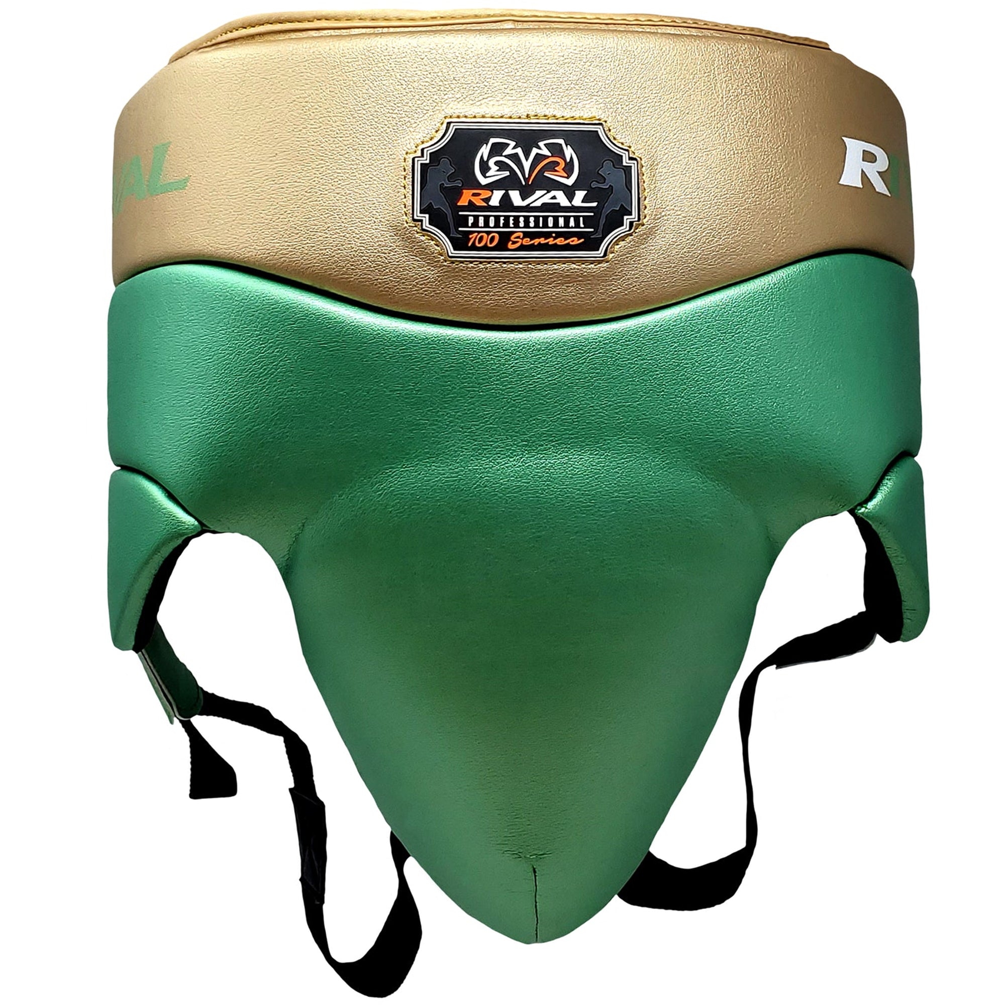 Green and gold boxing headgear with Rival logo - Forza Sports