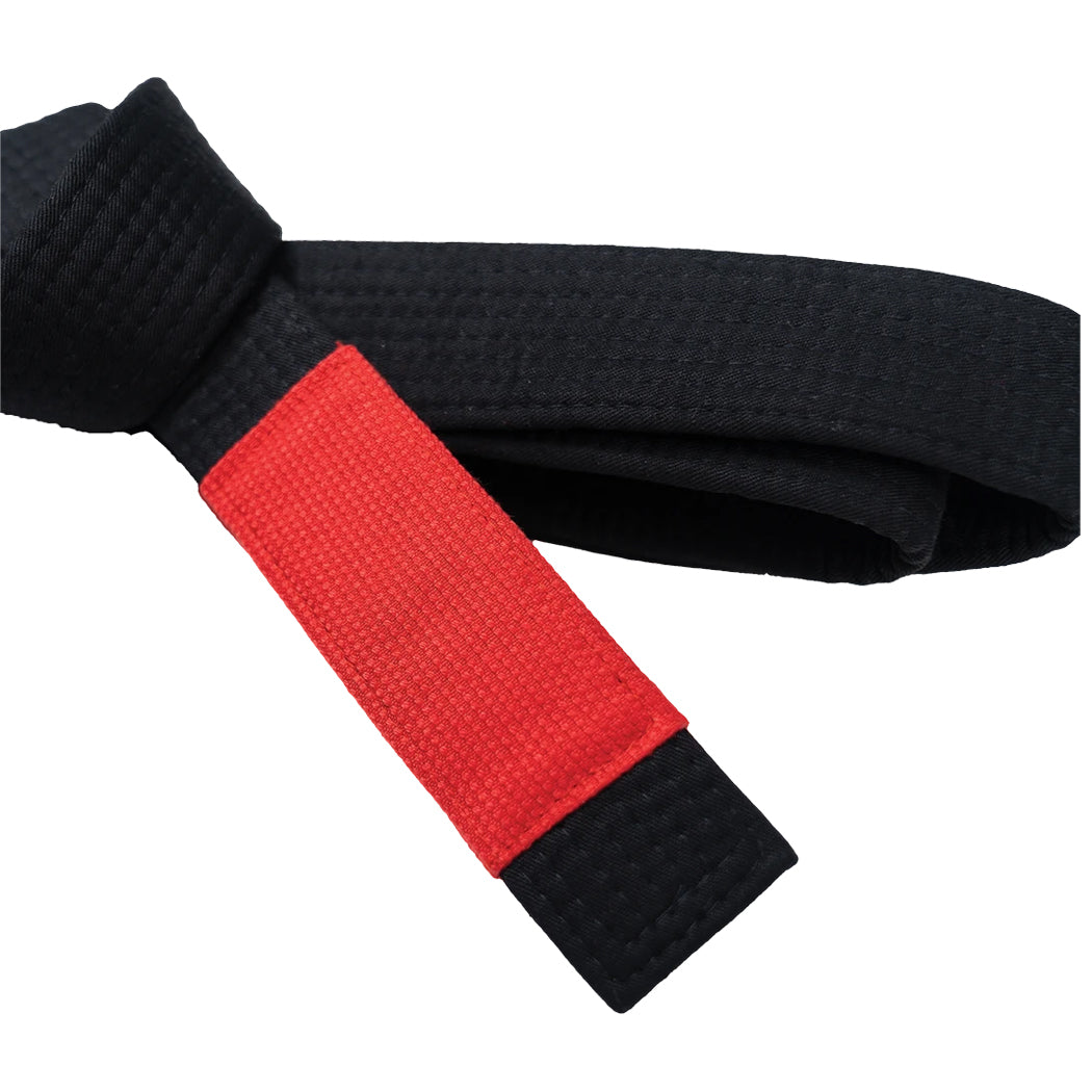 Black and red scarf on a white background