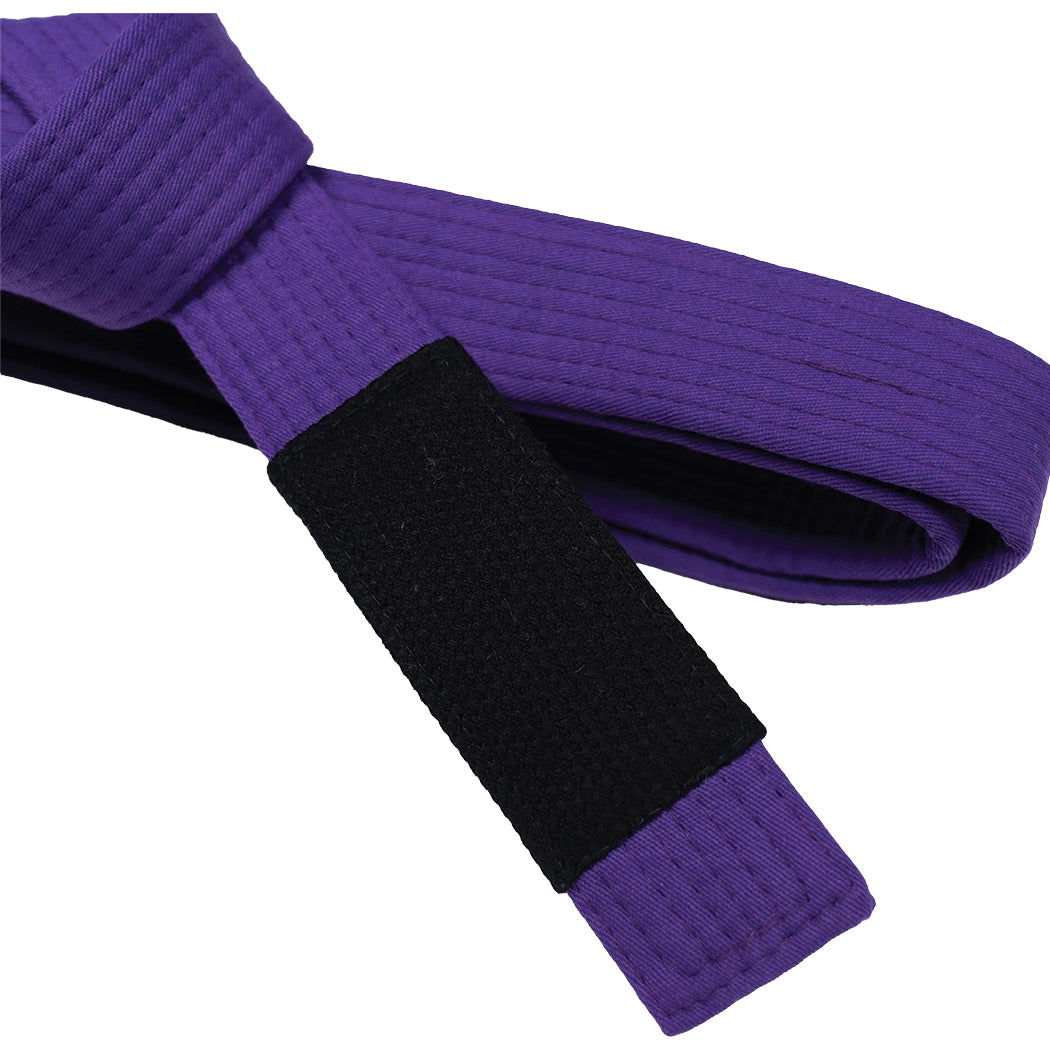 Purple belt with a black strap on a white background
