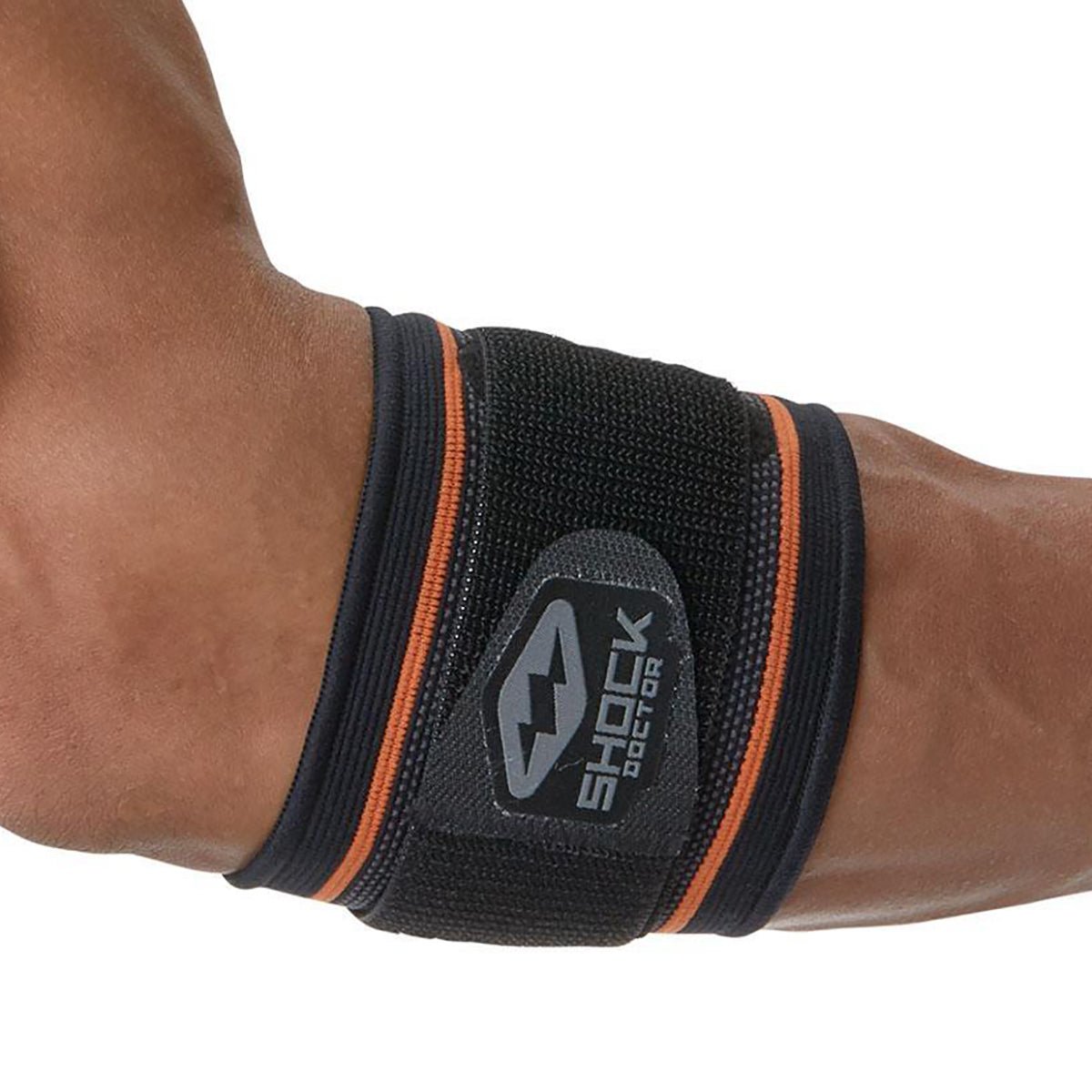 Shock Doctor Compression Knit Tennis/Golf Elbow Sleeve w/ Support - Black/Gray - Forza Sports