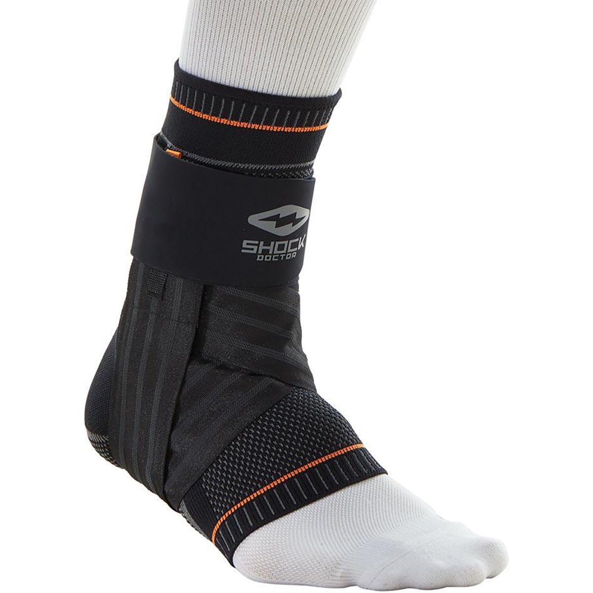 Shock Doctor Ultra Knit Ankle Brace with Figure 6 Strap and Stays - Black - Forza Sports