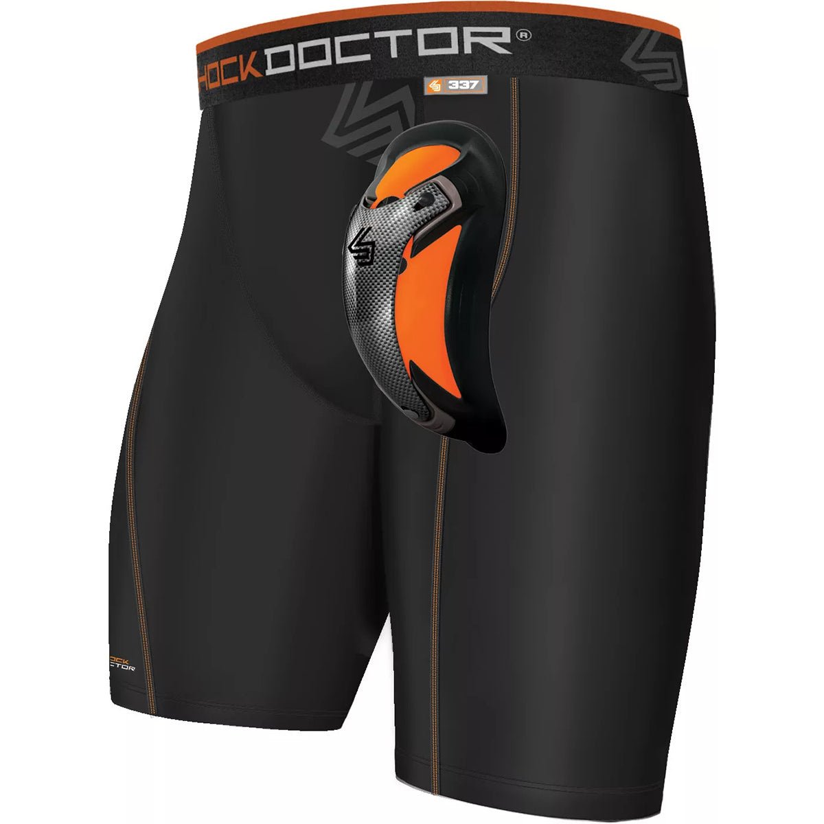 Shock Doctor Adult Ultra Pro Compression Shorts w/ Ultra Carbon FlexCup - Black - Forza Sports