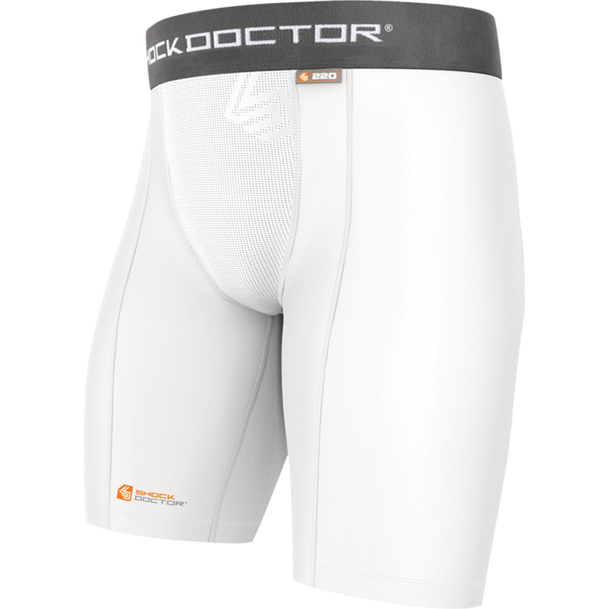 Shock Doctor Boy's Core Compression Shorts with Athletic Cup Pocket - White - Forza Sports