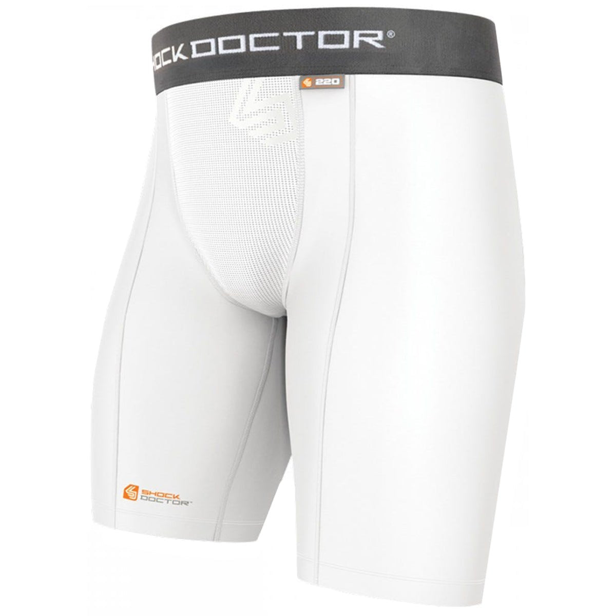 Shock Doctor Core Compression Shorts with Athletic Cup Pocket - White - Forza Sports