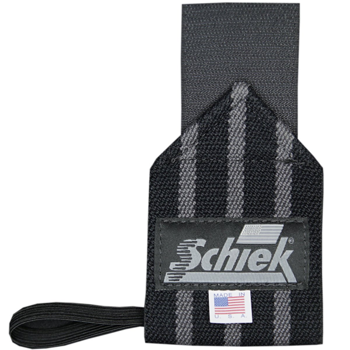 Schiek Sports Black Out Heavyweight Cotton Elastic Wrist Wraps - Black/Silver - Forza Sports