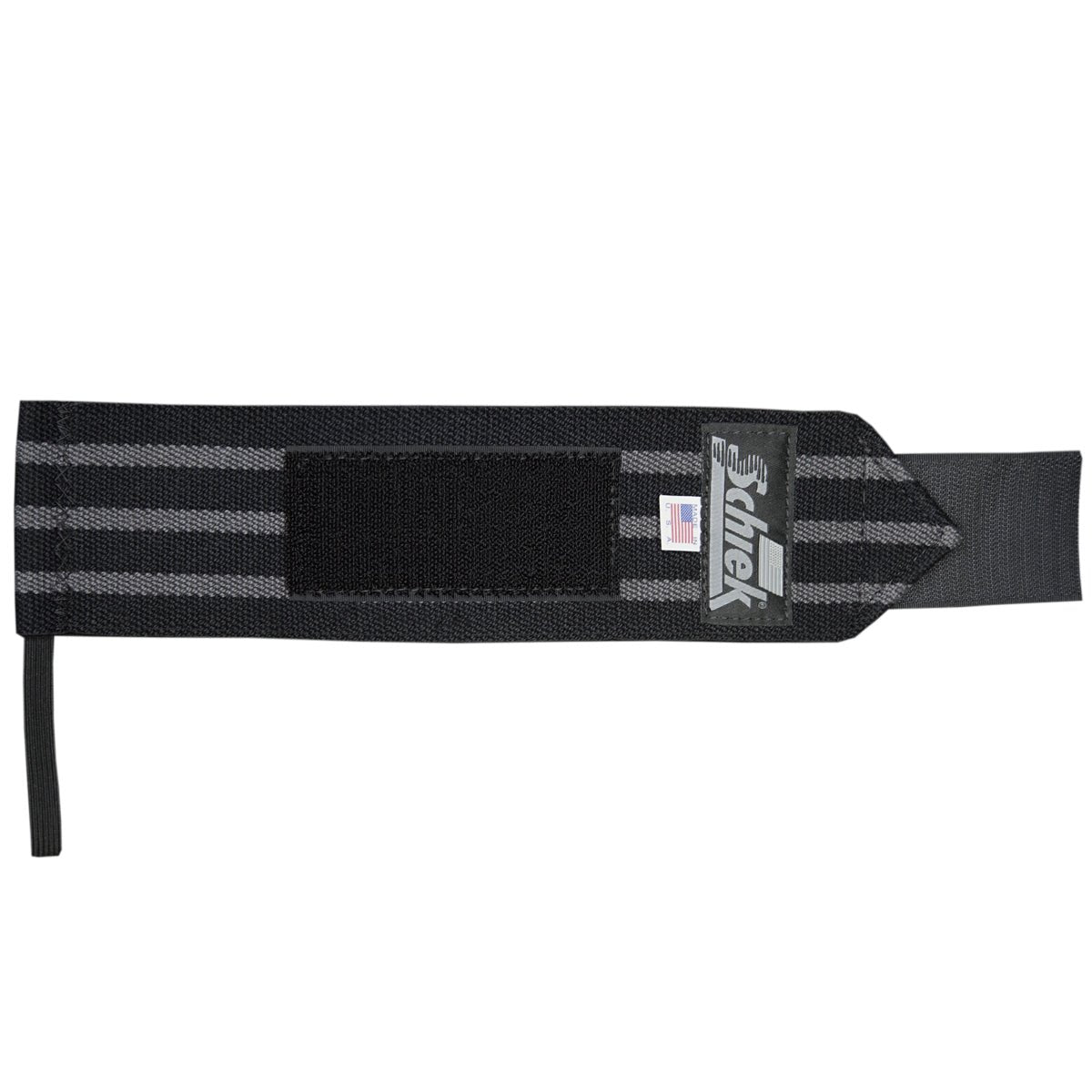 Schiek Sports Black Out Heavyweight Cotton Elastic Wrist Wraps - Black/Silver - Forza Sports