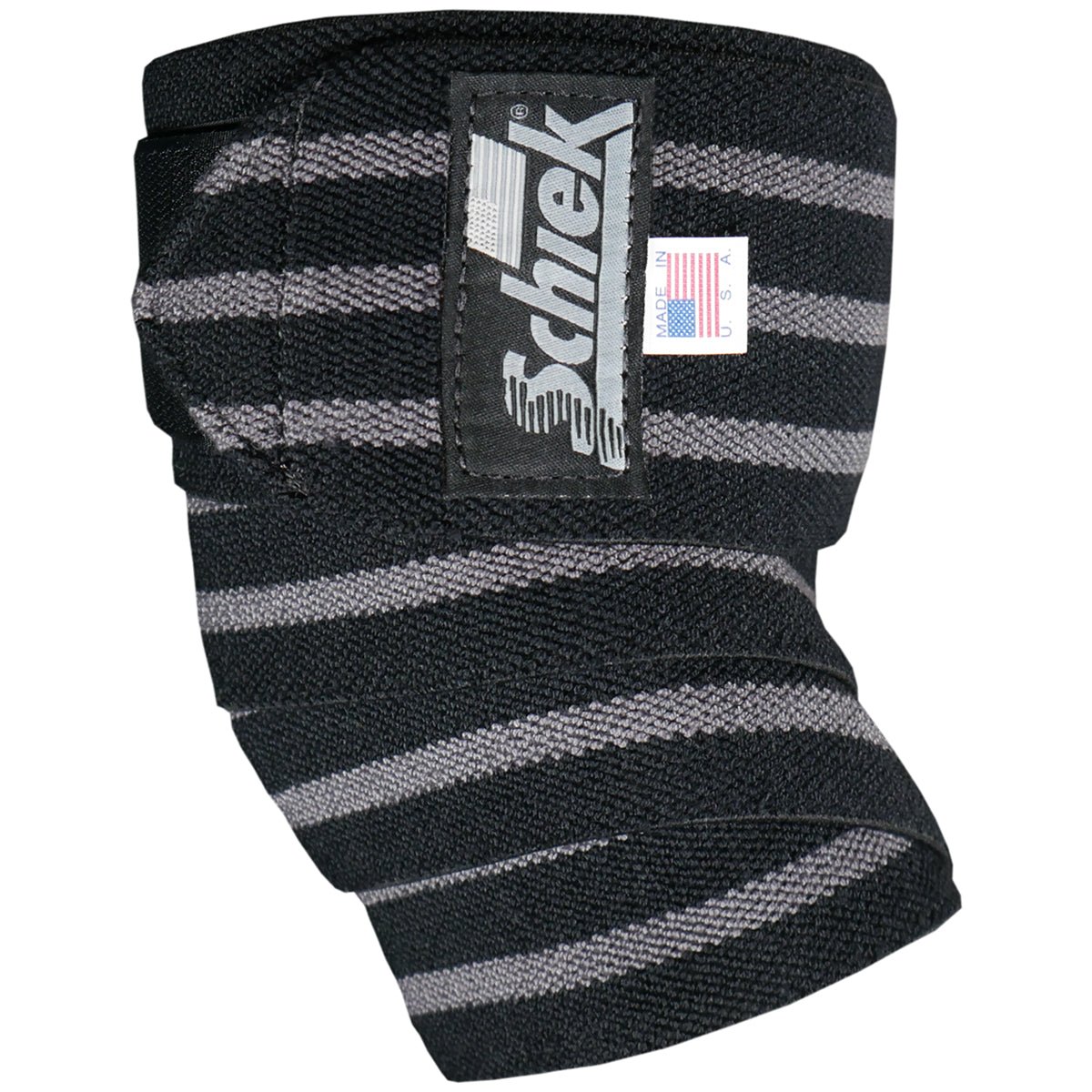 Schiek Sports Black Out Heavyweight Cotton Elastic Elbow Wraps - Black/Silver - Forza Sports