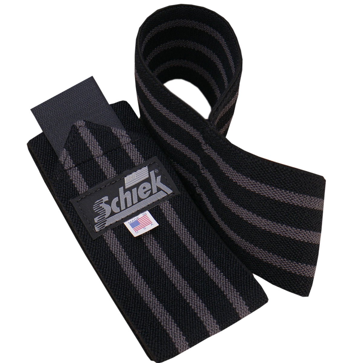 Schiek Sports Black Out Heavyweight Cotton Elastic Elbow Wraps - Black/Silver - Forza Sports