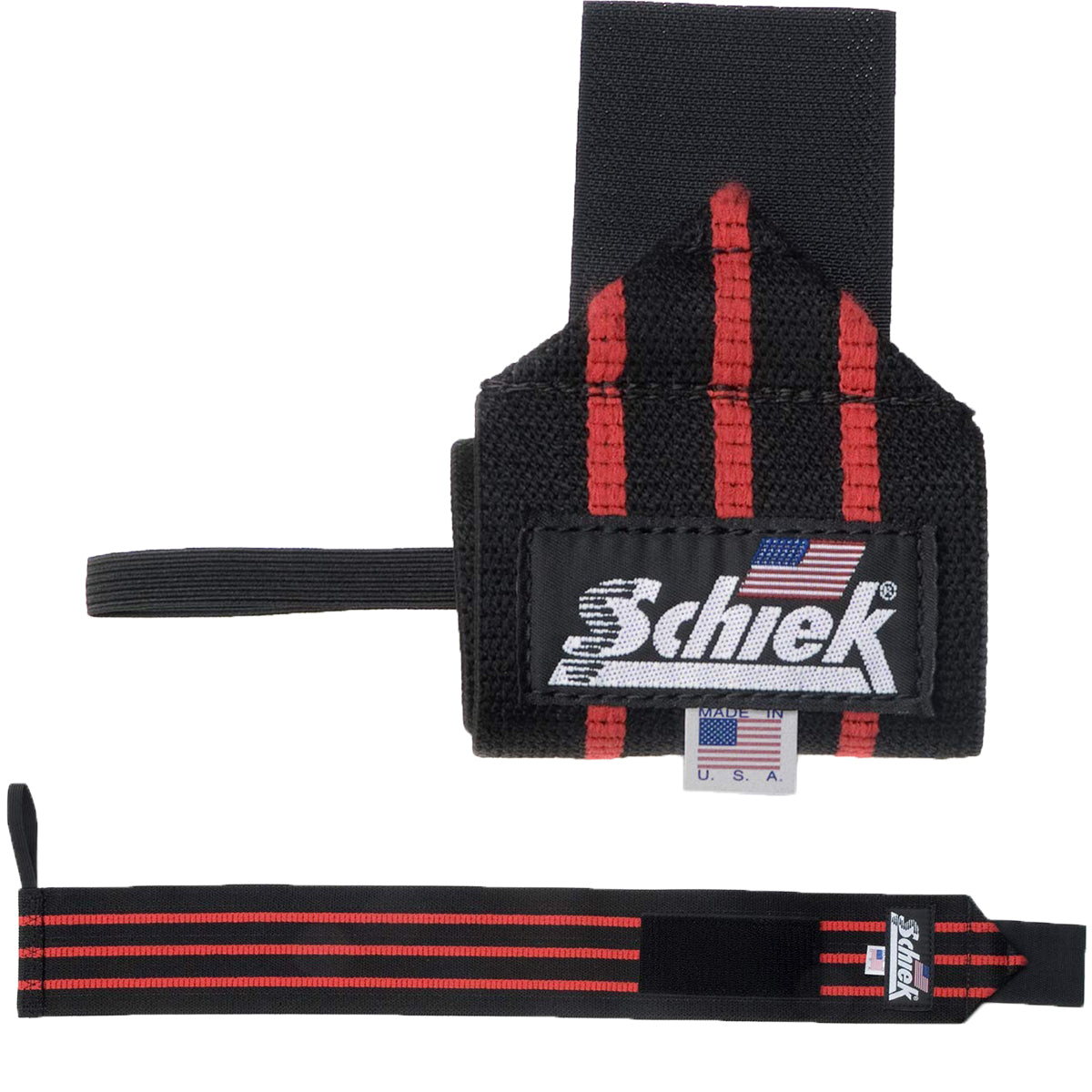 Schiek Sports Model 1112 Heavy Duty 12" Wrist Wraps - Black/Red Schiek Sports
