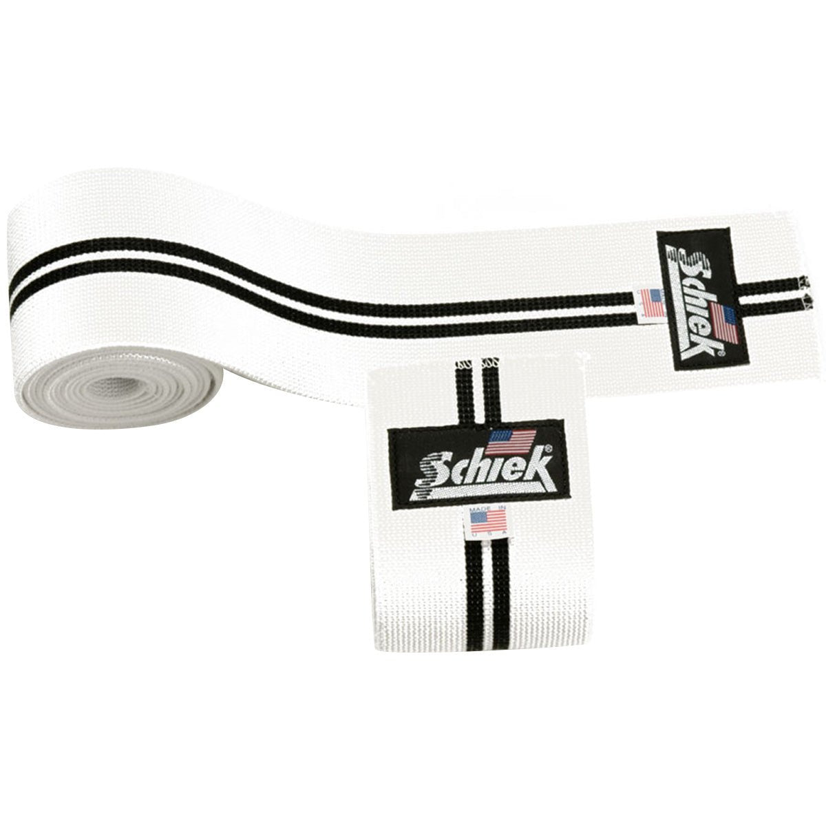 Schiek Sports Model 1178 Heavy Duty 78" Knee Wraps - White/Black - Forza Sports