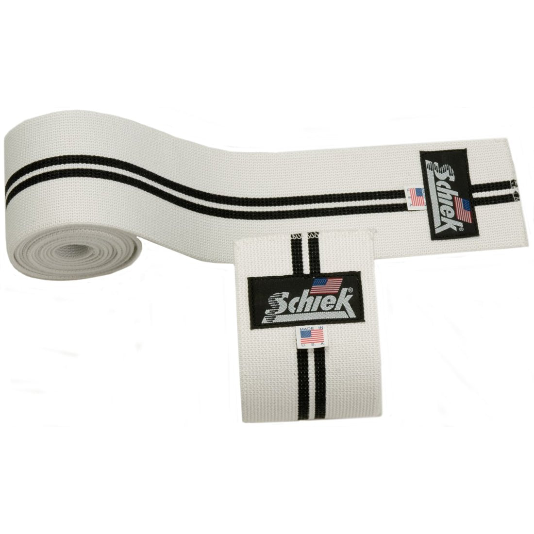 Schiek Sports Model 1178 Heavy Duty 78" Hook and Loop Knee Wraps - White/Black - Forza Sports