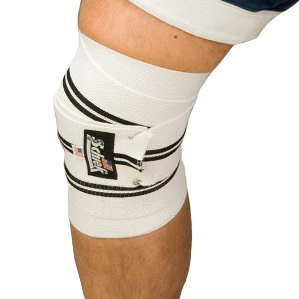 Schiek Sports Model 1178 Heavy Duty 78" Hook and Loop Knee Wraps - White/Black - Forza Sports
