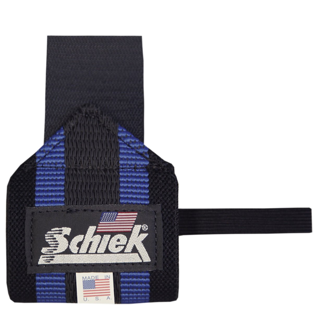 Schiek Sports Blue Line Heavy - Duty Reinforced Elastic Wrist Wraps - Black/Blue - Forza Sports