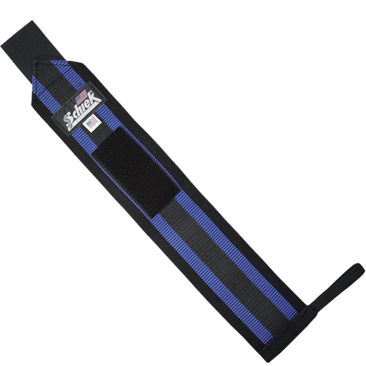 Schiek Sports Blue Line Heavy - Duty Reinforced Elastic Wrist Wraps - Black/Blue - Forza Sports