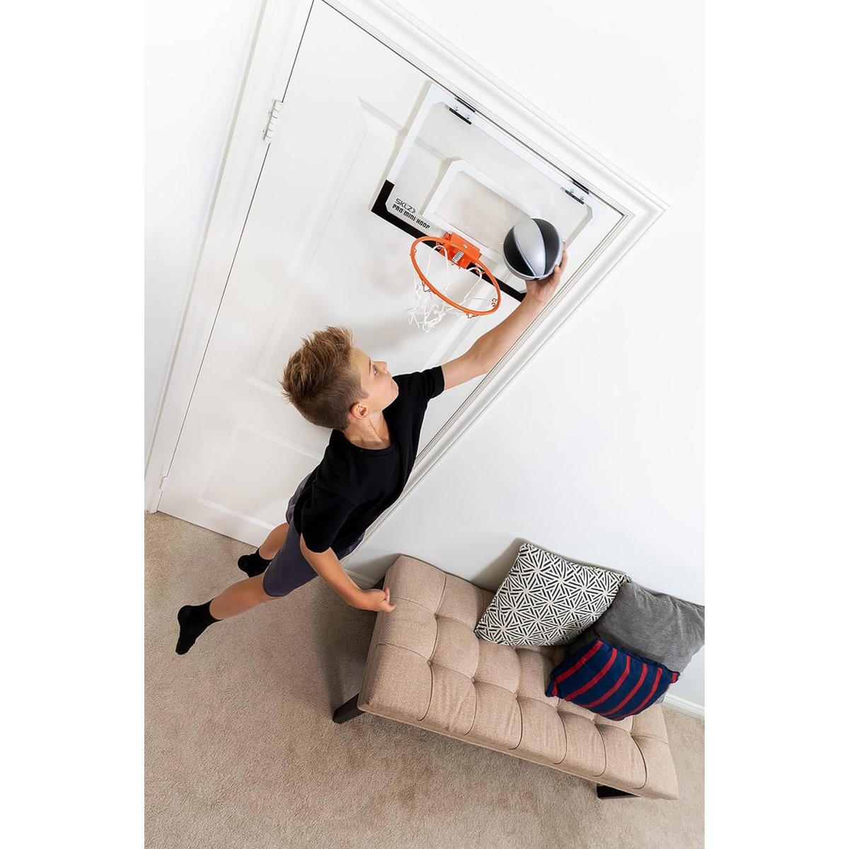 SKLZ 5" Pro Mini Hoop Swish Foam Basketball - Black/Silver - Forza Sports