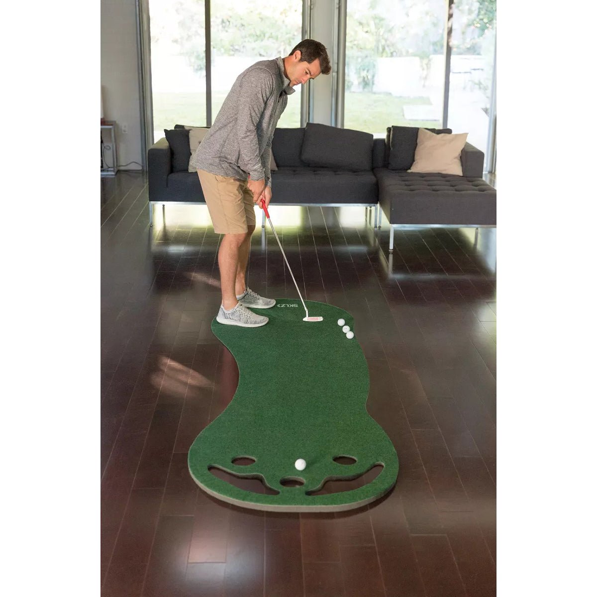 SKLZ Putting Green Indoor Golf Practice Mat - Green - Forza Sports