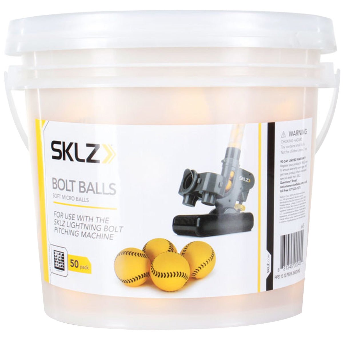 SKLZ Bolt Balls Soft Micro Training Balls - 50 Pack - Yellow - Forza Sports
