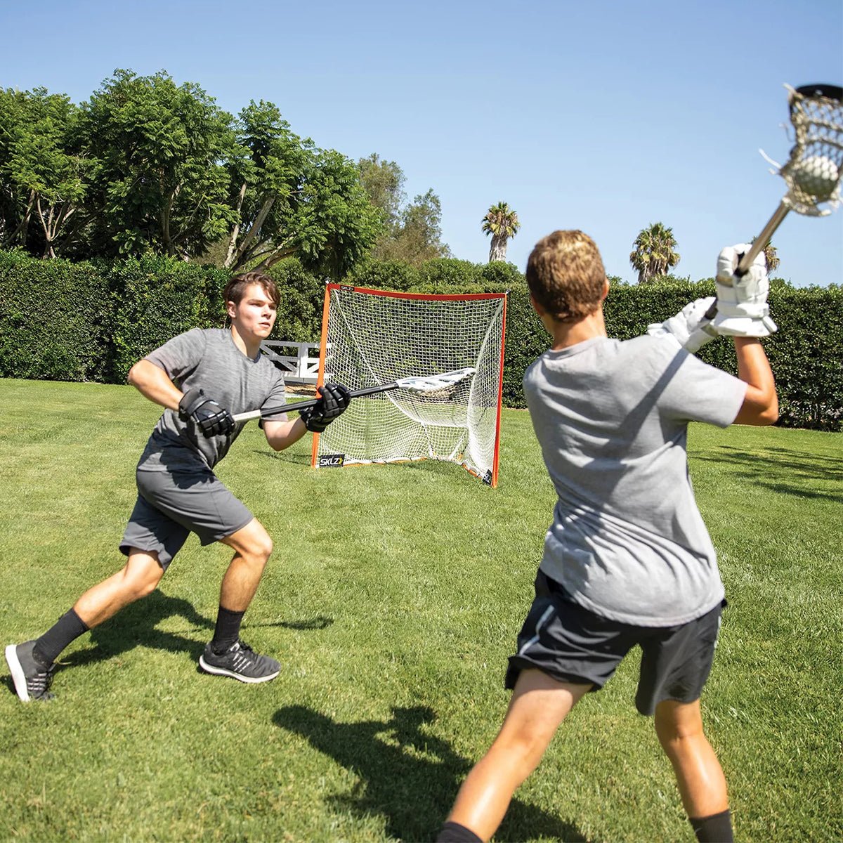 SKLZ Quickster 6' x 6' Lacrosse Goal - Orange/White - Forza Sports