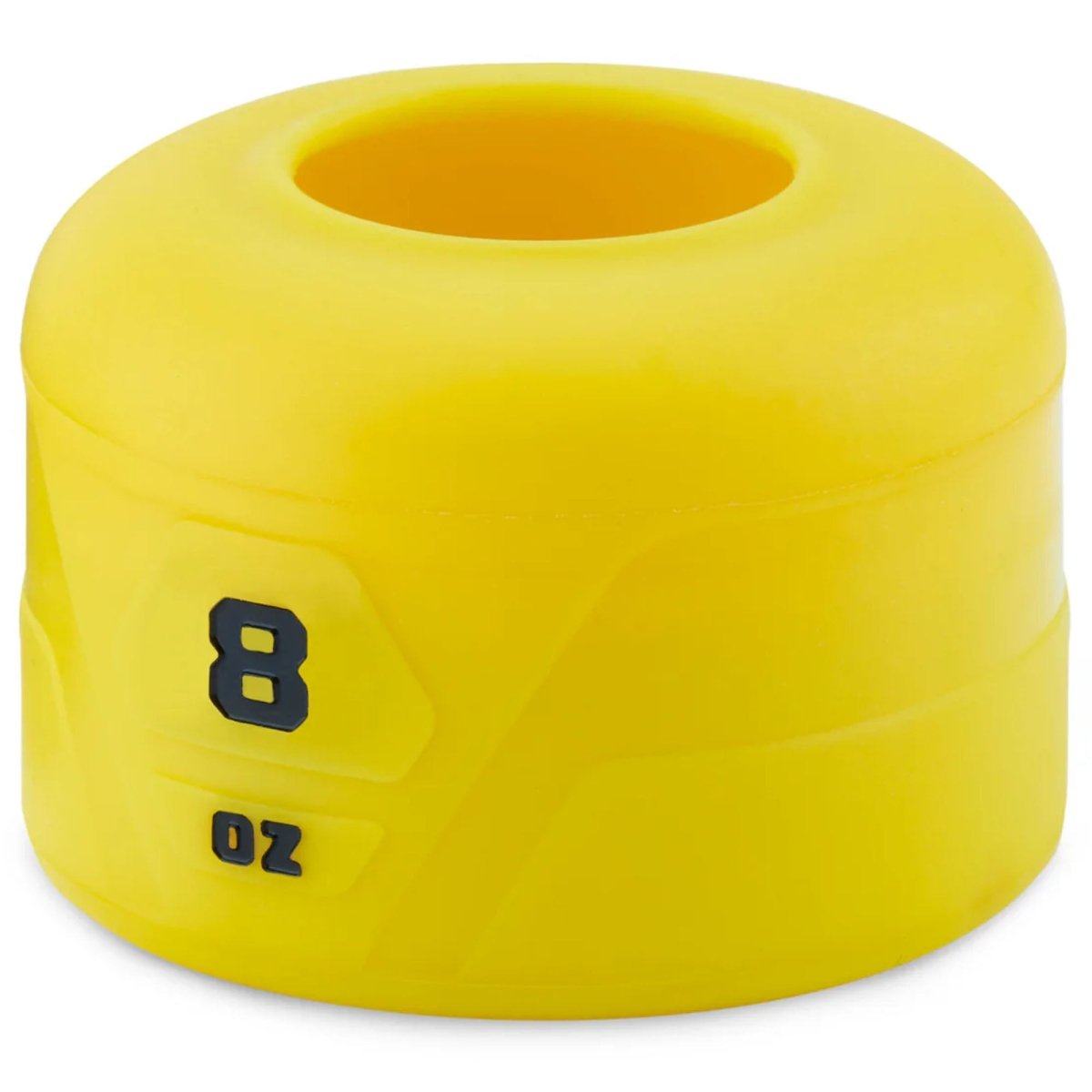 Yellow weighted swing knob with '8 oz' marking on a white background