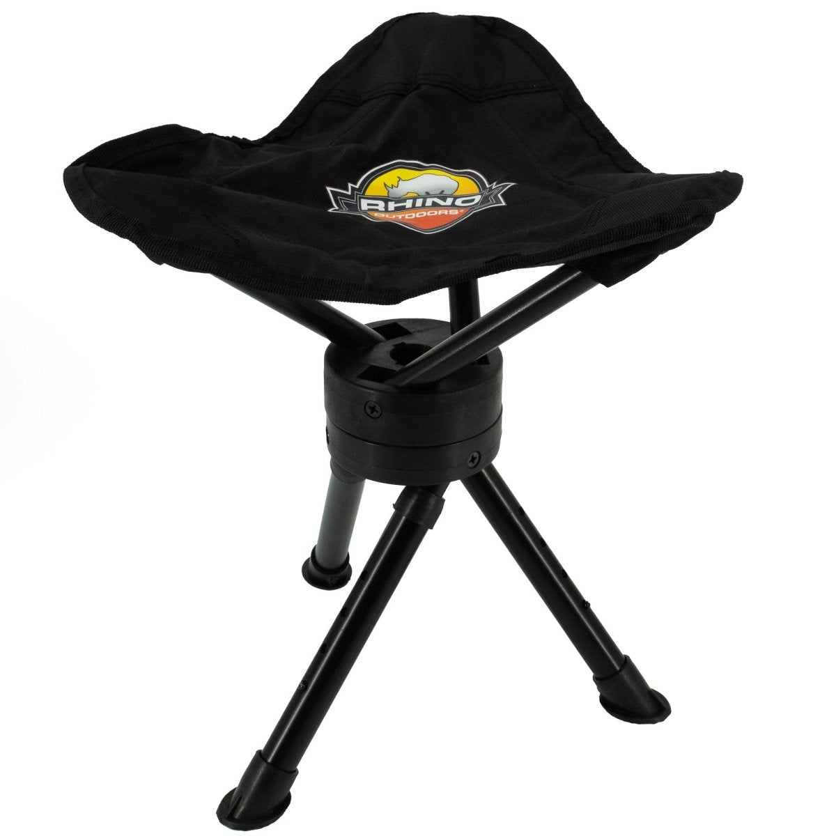 Rhino Hunting Swivel Stool with Adjustable Legs - Black - Forza Sports