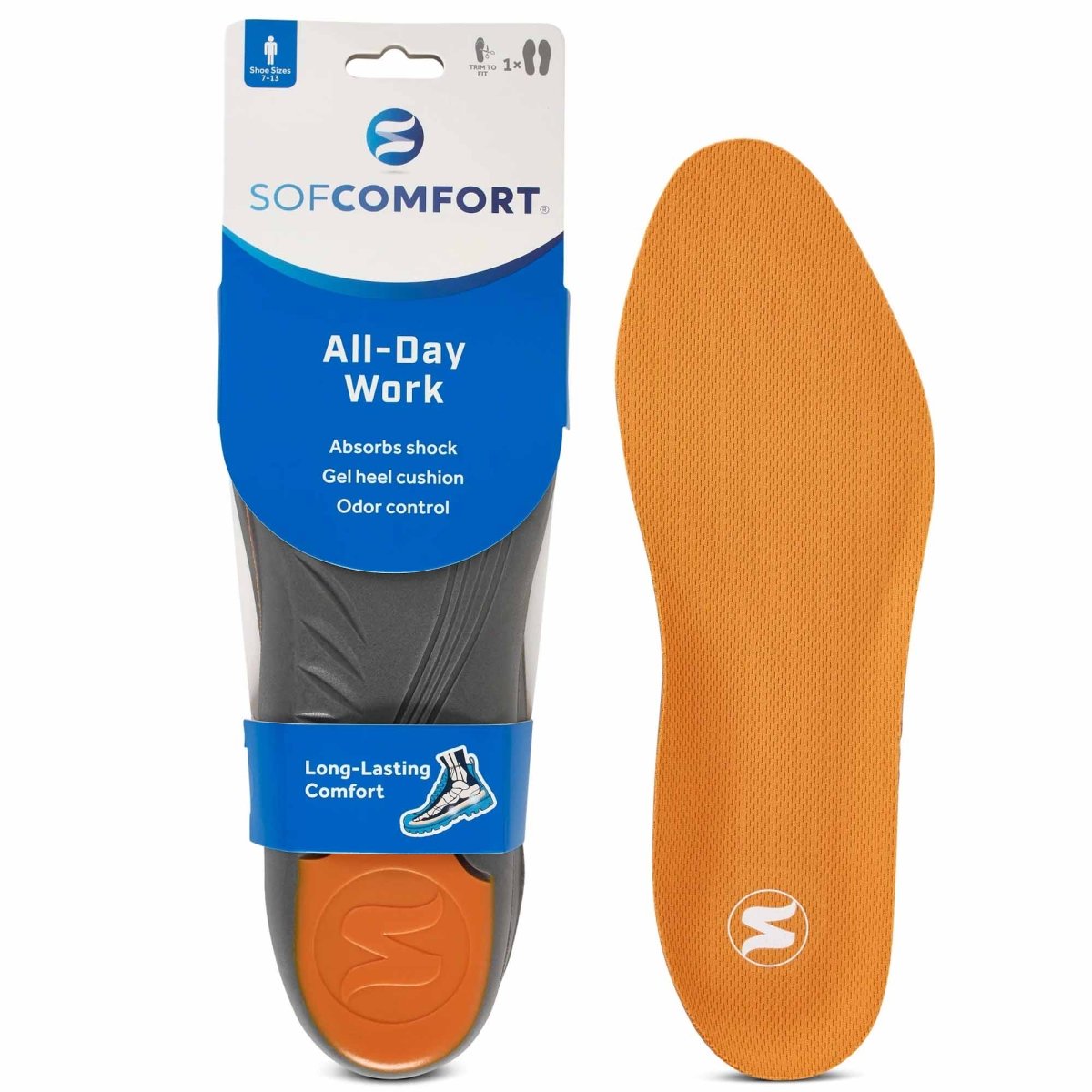 Sof Comfort All - Day Work Insole Men's Size 7 - 13, Trim - to - Fit - Forza Sports
