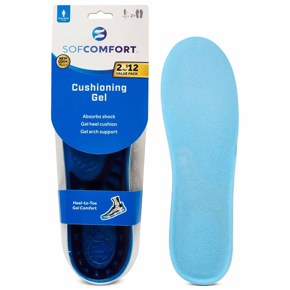 Sof Comfort Cushioning Gel Insole 2 - Pack - Forza Sports