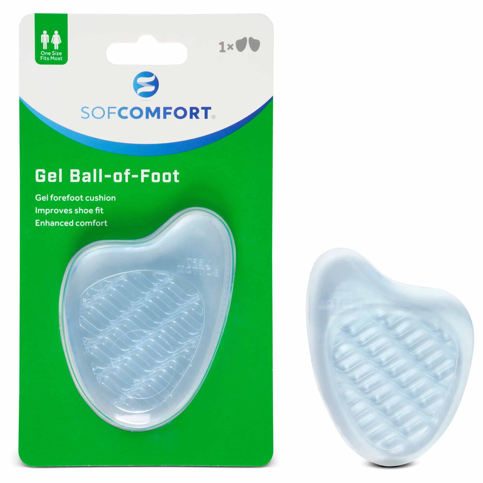 Sof Comfort Gel Ball - of - Foot Cushion, 1 Pair, Unisex, One Size Fits Most - Forza Sports