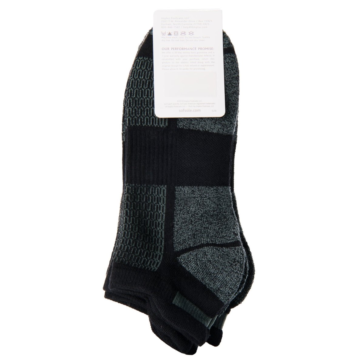 Sof Sole Lifestyle Bamboo No Show Athletic Socks, Black, Large, 6 Pair - Forza Sports