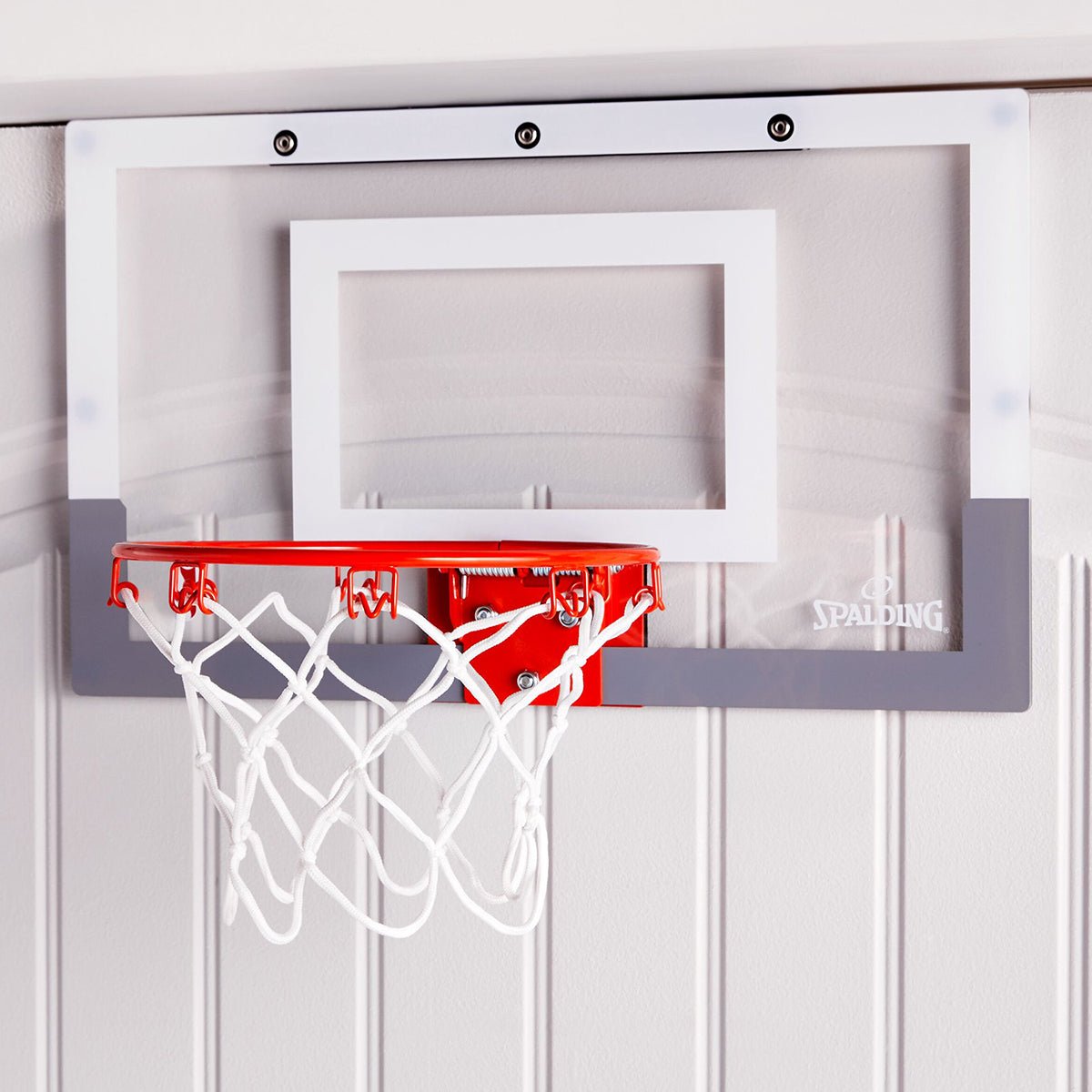 Spalding Slam Jam Over - The - Door Mini Basketball Hoop - Clear - Forza Sports