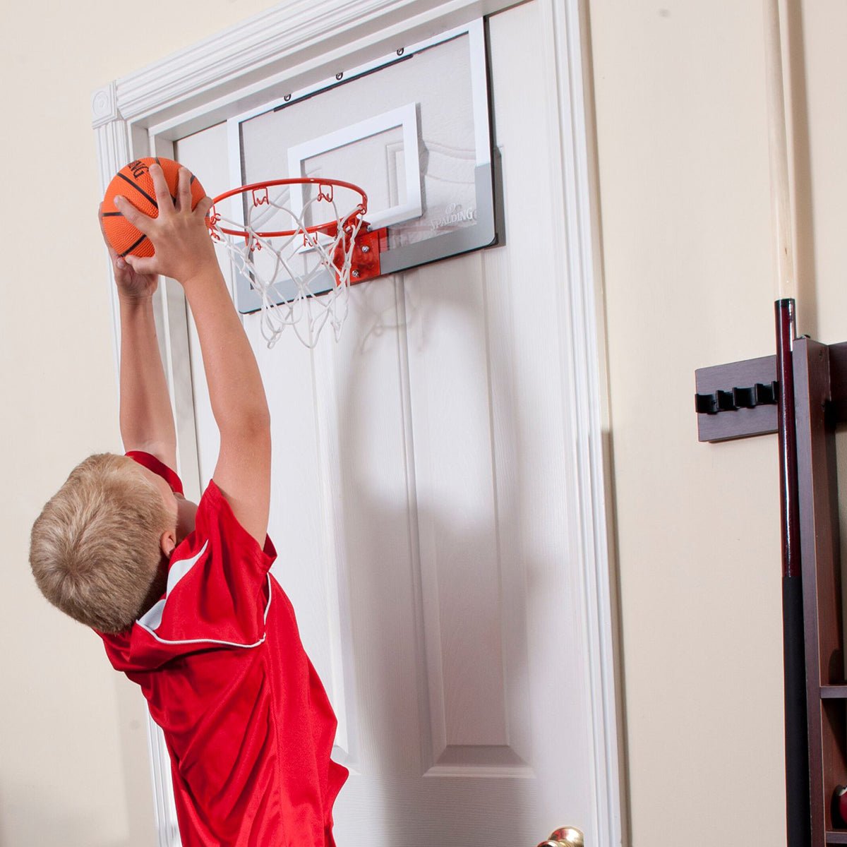 Spalding Slam Jam Over - The - Door Mini Basketball Hoop - Clear - Forza Sports