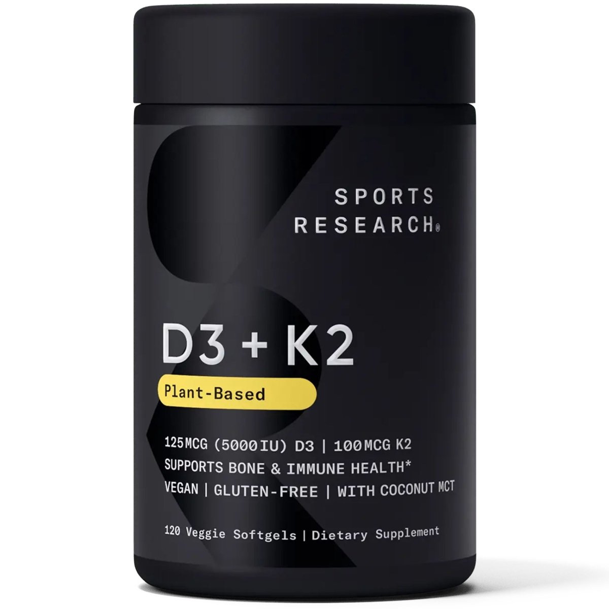 Sports Research Vegan Vitamin K2 + D3 Dietary Supplement - 60 Softgels - Forza Sports