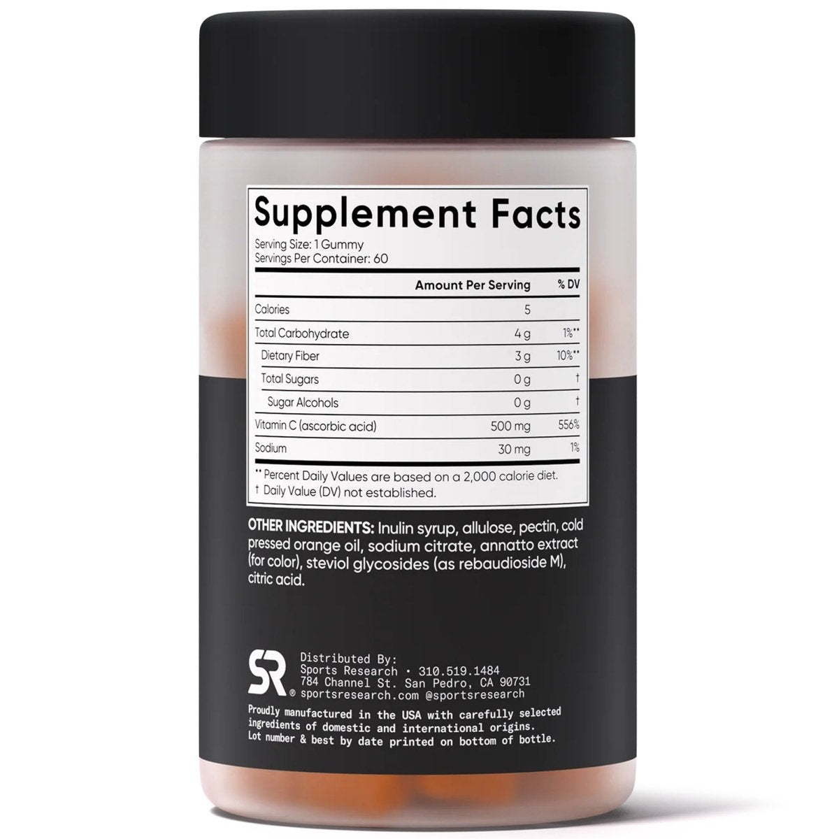 Sports Research Vitamin C Gummies Antioxidant Support Vegan Non - GMO - Orange - 60 Gummies - Forza Sports