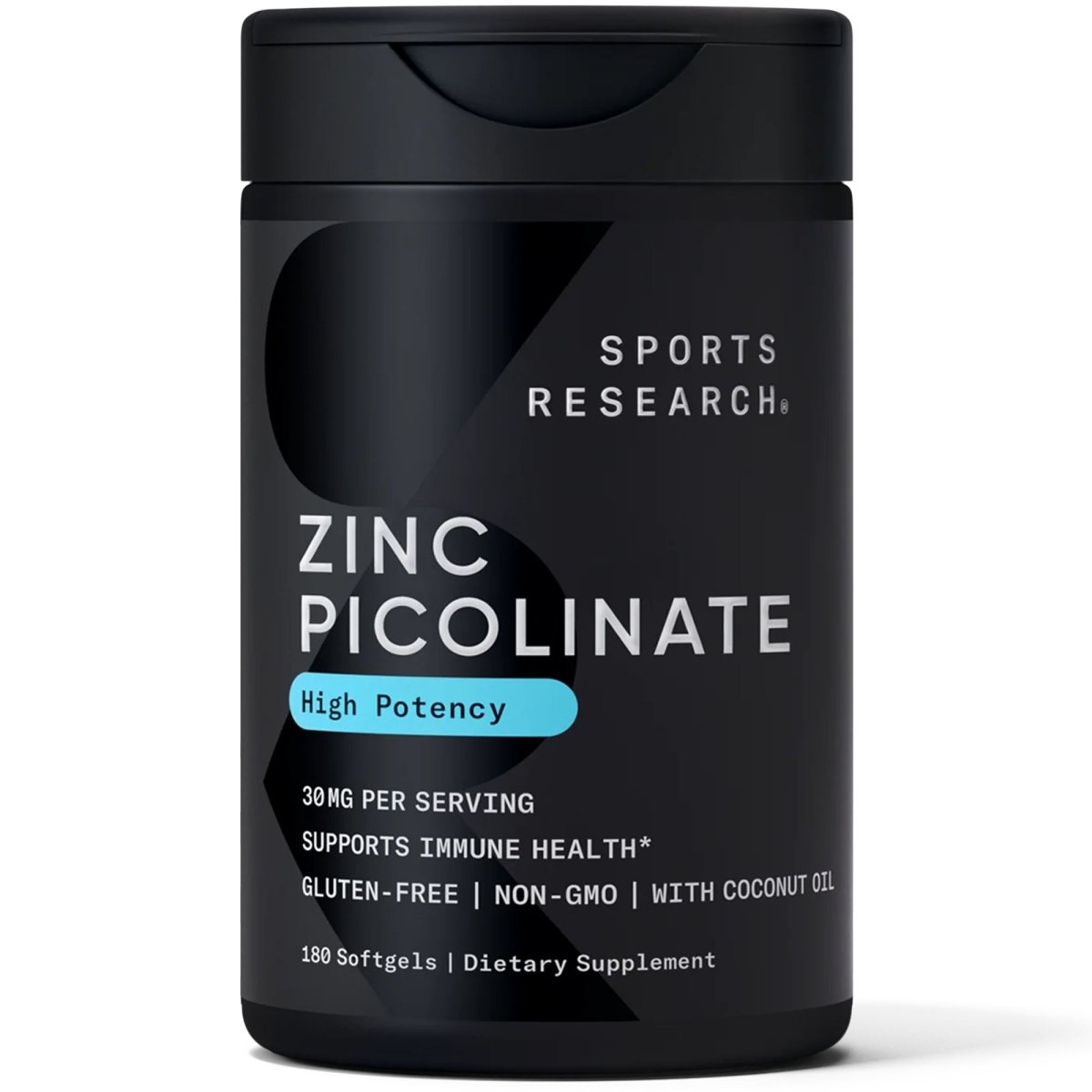 Sports Research Zinc Picolinate with Coconut Oil, High Potency - Forza Sports