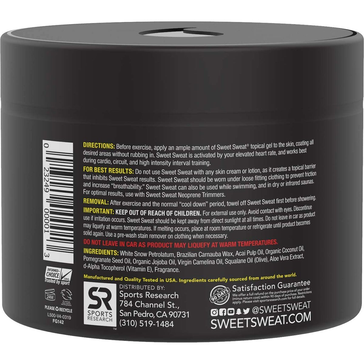 Sports Research 6.5 oz Sweet Sweat Workout Enhancer Gel - Forza Sports