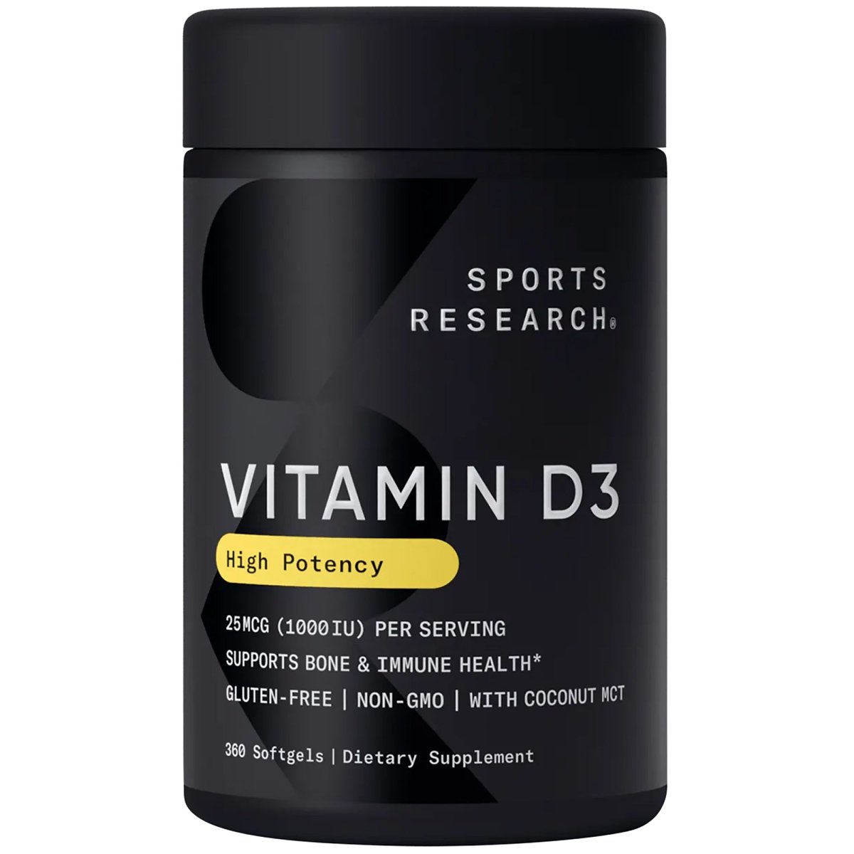 Sports Research Vitamin D3 Dietary Supplement - 360 Softgels - Forza Sports