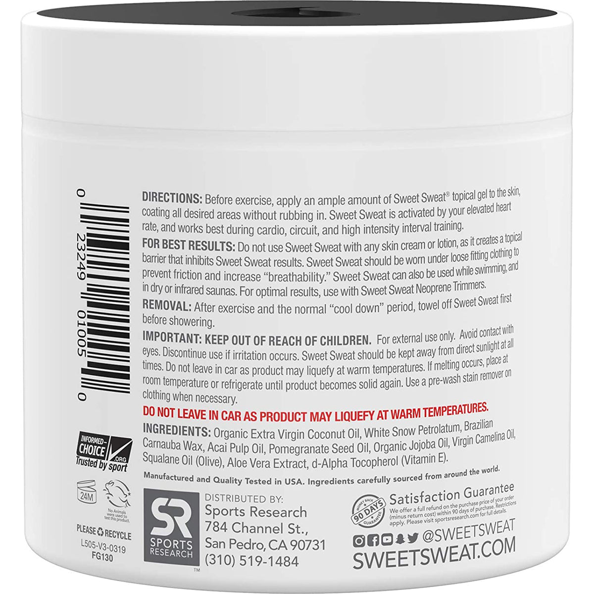 Sports Research - 13.5 oz Sweet Sweat Workout Enhancer Gel - Forza Sports
