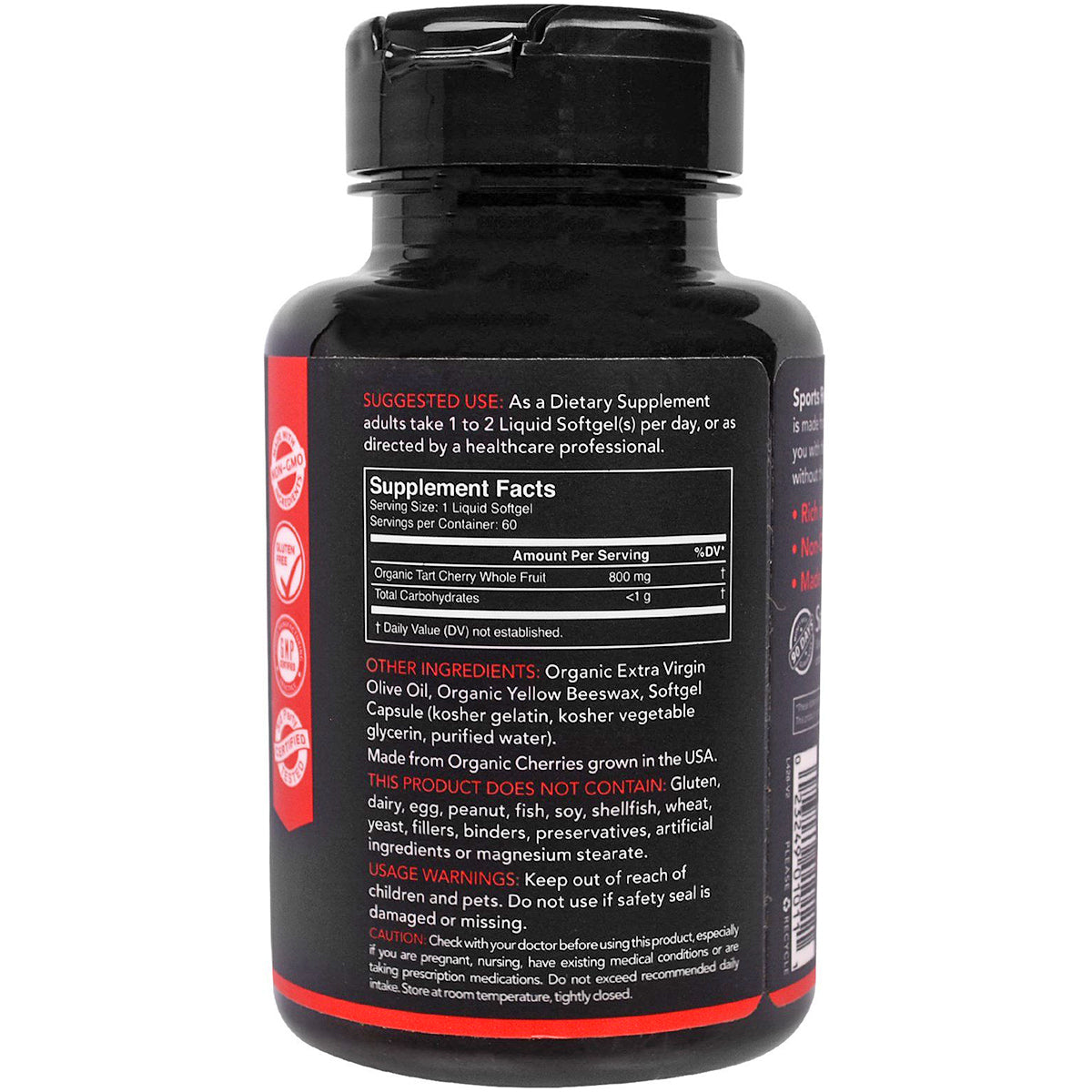 Sports Research Tart Cherry Concentrate Dietary Supplement - 60 Softgels Sports Research