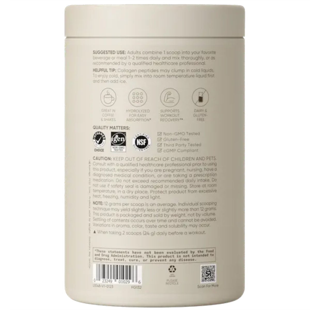 Sports Research Hydrolyzed Collagen Peptides Dietary Supplement - 41 Servings - Forza Sports