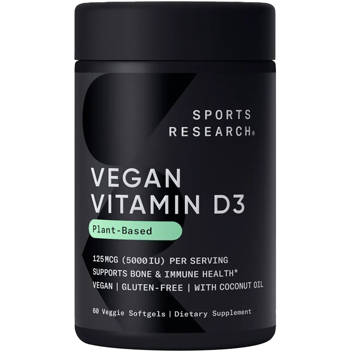 Sports Research Vegan Vitamin D3 Dietary Supplement - 60 Softgels - Forza Sports