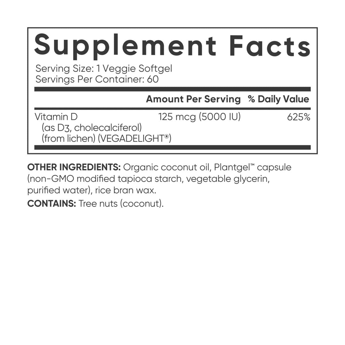 Sports Research Vegan Vitamin D3 Dietary Supplement - 60 Softgels - Forza Sports