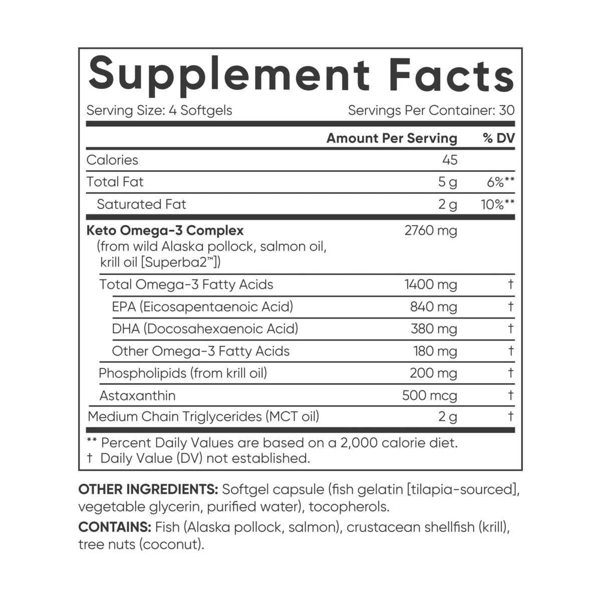 Sports Research Keto Omega Dietary Supplement - 120 Softgels - Forza Sports
