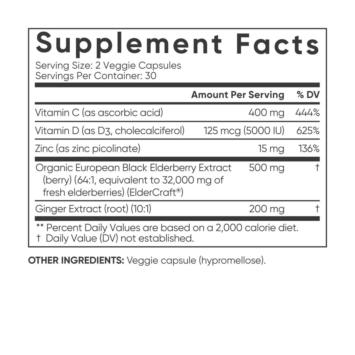 Sports Research Elderberry Complex Dietary Supplement - 60 Capsules - Forza Sports
