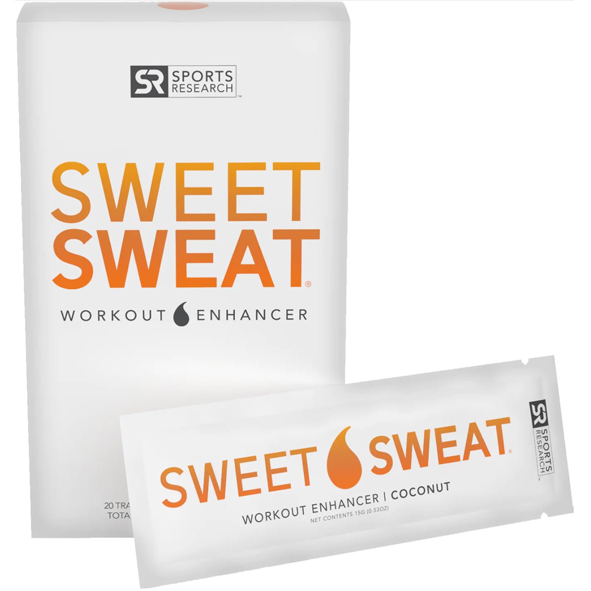 Sports Research Sweet Sweat Topical Gel Travel Packets - Coconut - 20 Pack - Forza Sports