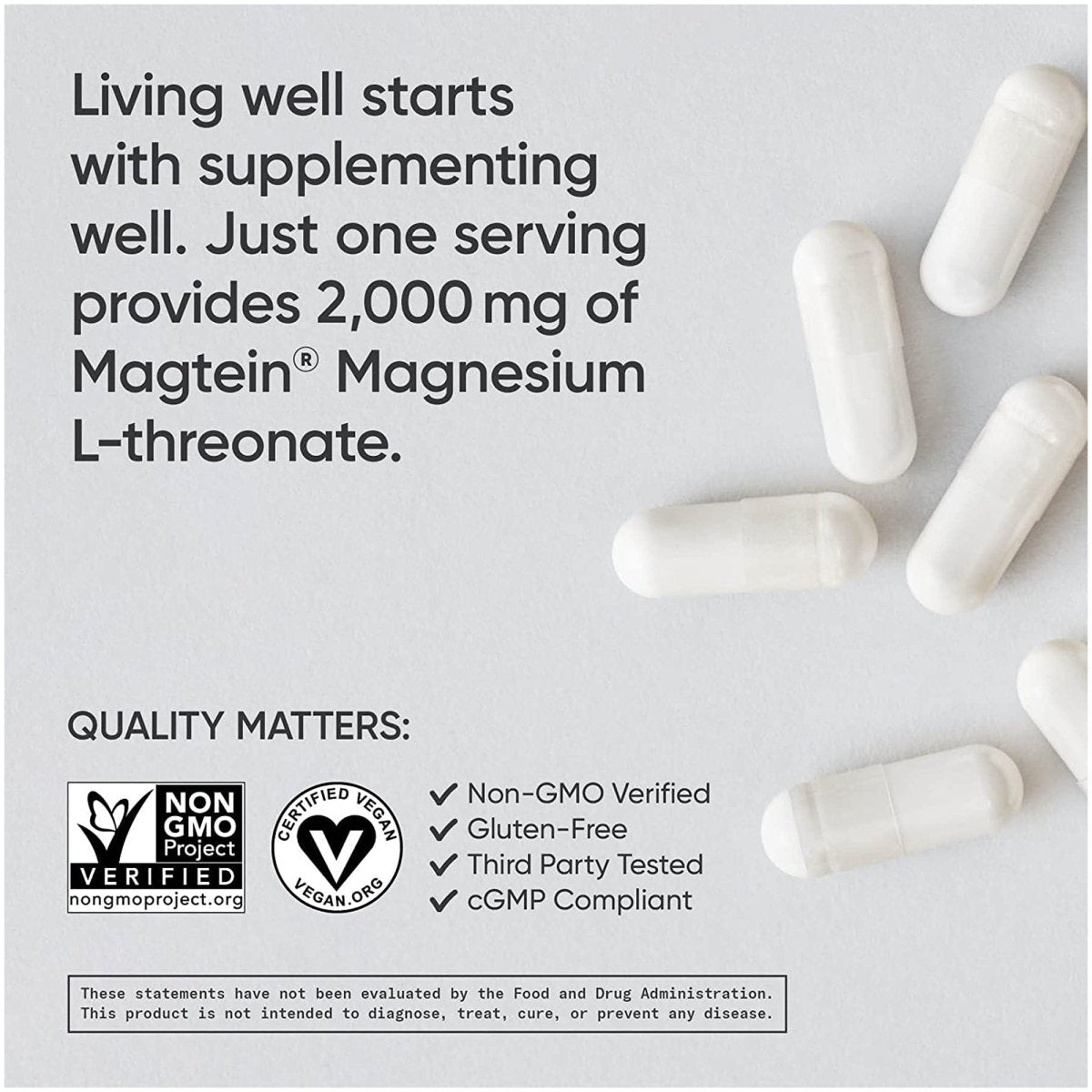 Sports Research Magnesium L - Threonate Dietary Supplement - 90 Veggie Capsules - Forza Sports