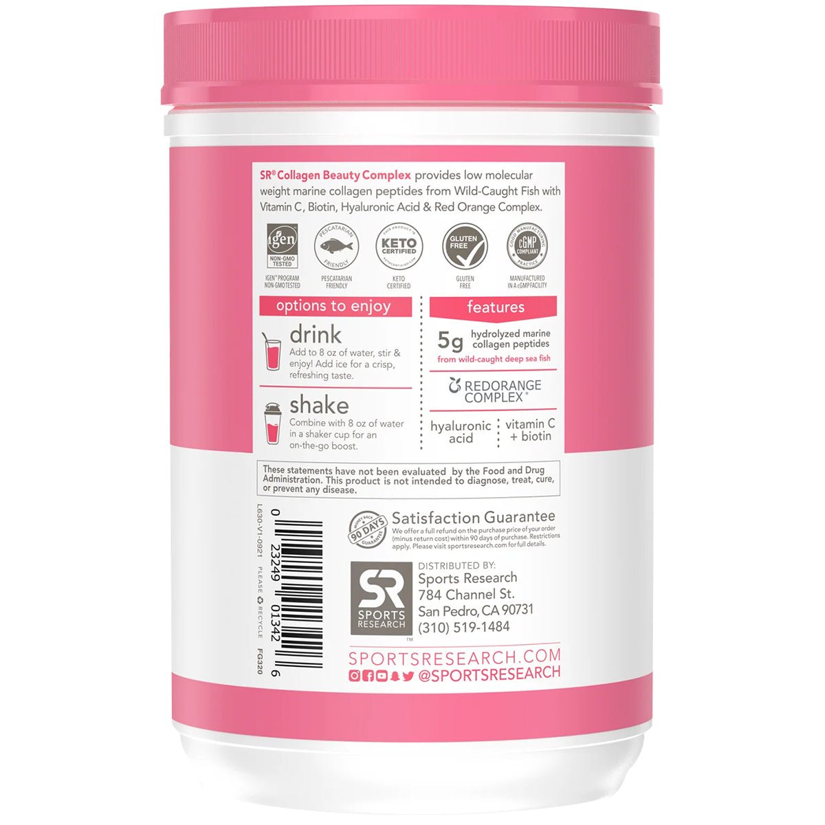 Sports Research Collagen Beauty Complex - Strawberry Lemonade - 45 Servings - Forza Sports