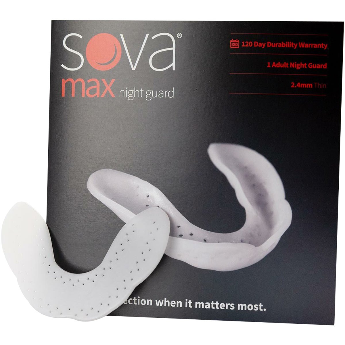 SOVA Max Night Guard 2.4mm Adult Mouthguard with Case - Snow White - Forza Sports