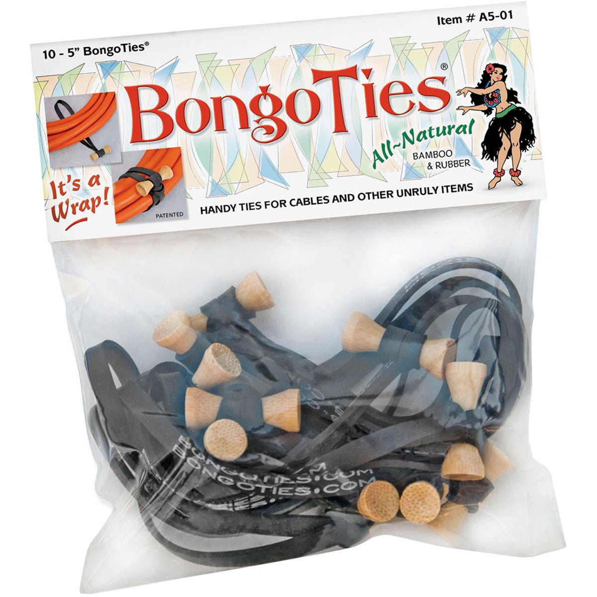 BongoTies All - Natural Reusable Cable Tie Wraps 10 - Pack - Forza Sports