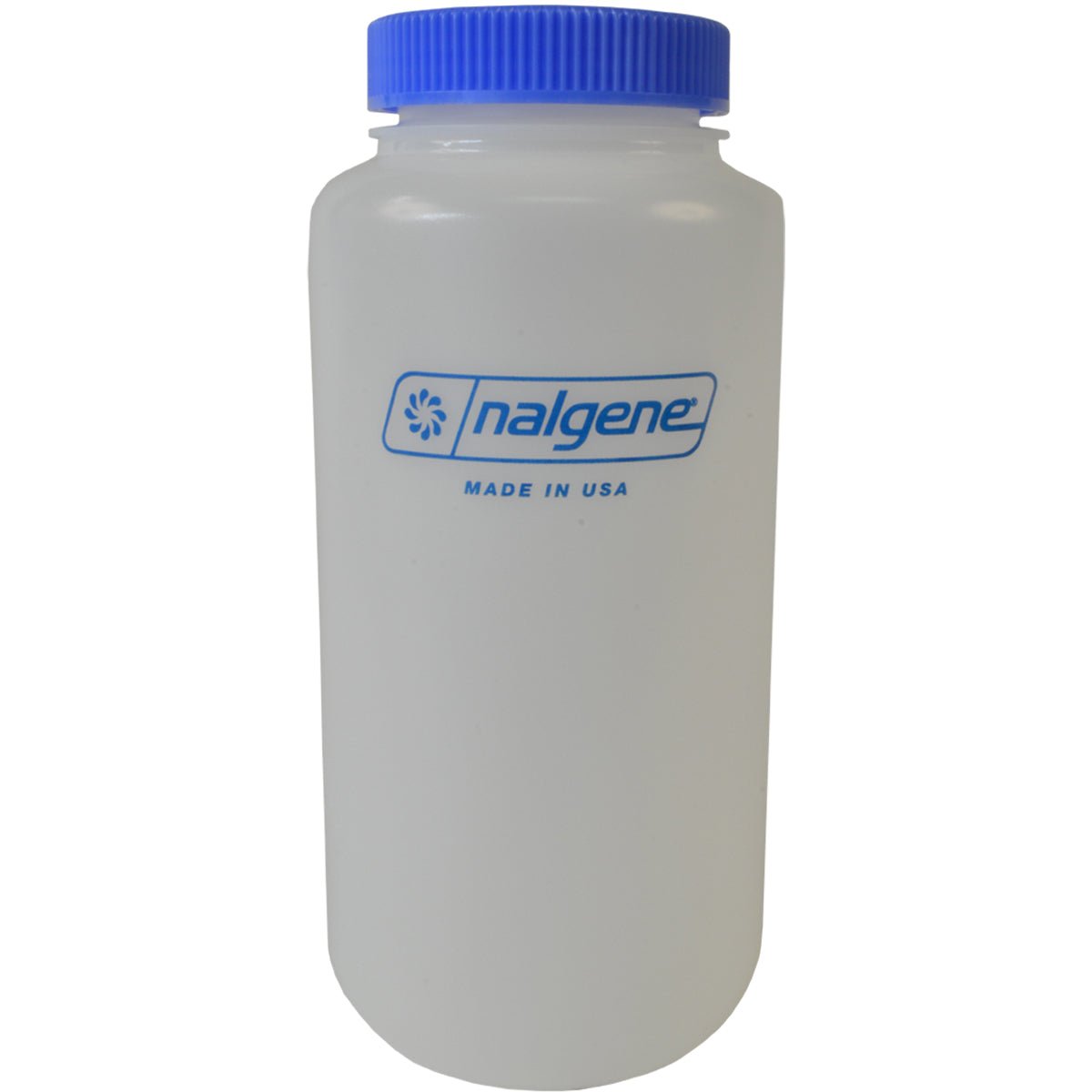 Nalgene HDPE Plastic Wide Mouth Storage Bottle - Clear/Blue - Forza Sports