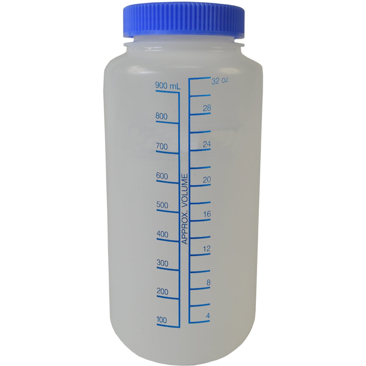 Nalgene HDPE Plastic Wide Mouth Storage Bottle - Clear/Blue - Forza Sports