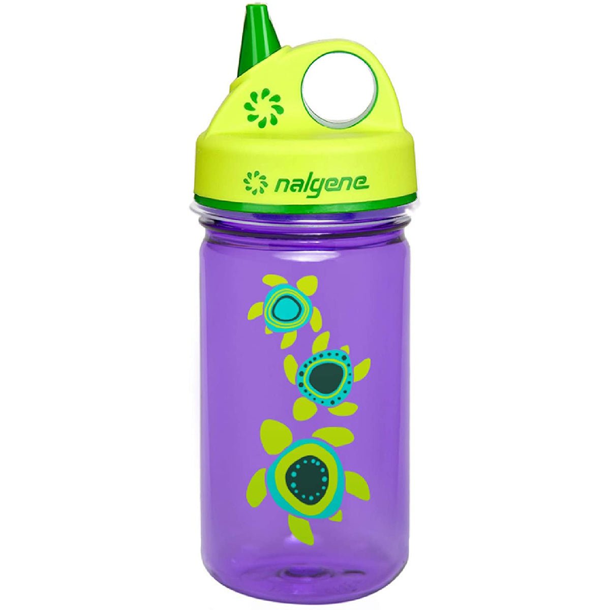 Nalgene Sustain 12 oz. Grip 'n Gulp Water Bottle - Purple Sea Turtles/Green - Forza Sports